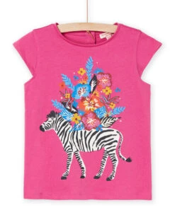 T-shirt Grenadine With Zebra And Flowers -KIDS Negozio 23S901U1TMC F507 11