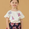 White T-shirt With Butterflies And Sequins -KIDS Negozio 23S901U2TMC 001 1