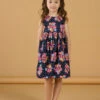 Black Dress With Floral Print -KIDS Negozio 23S901U3ROB C243 1