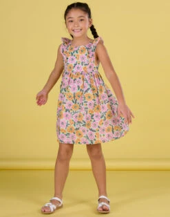 Multicolored Dress With Floral And Stripes Print