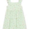 Almond Green Dress With Ruffled Sleeves -KIDS Negozio 23S901V3ROB 611 11