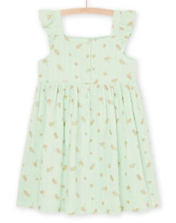 Almond Green Dress With Ruffled Sleeves -KIDS Negozio 23S901V3ROB 611 13