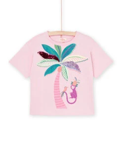 Pink T-shirt With Exotic Animation -KIDS Negozio 23S901V3TMC D315 11