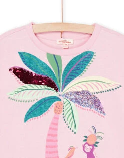Pink T-shirt With Exotic Animation -KIDS Negozio 23S901V3TMC D315 12