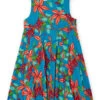 Dark Turquoise Dress With Flower Print 2 Dark Turquoise Dress With Flower Print -KIDS Negozio 23S901W2ROB C217 11