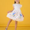 Orange And Pink Striped Print Flowing Skirt -KIDS Negozio 23S901X3ROB 000 1