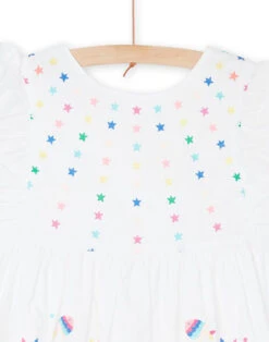 Orange And Pink Striped Print Flowing Skirt -KIDS Negozio 23S901X3ROB 000 12