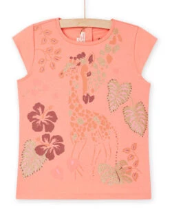 Peach T-shirt With Giraffe Animation