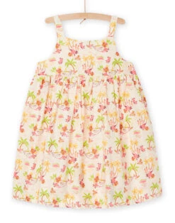 Reversible Dress In Ecru With Exotic Print And Giraffe Pattern