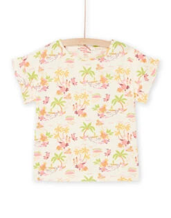 Dark Ecru Exotic Print T-shirt