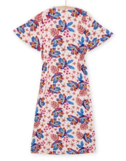 Powder Pink Long Dress With Exotic Print -KIDS Negozio 23S993G2ROB D327 13