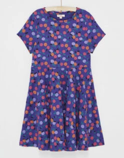 Periwinkle Blue Dress With Fruit Print