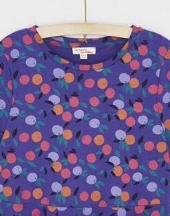 Periwinkle Blue Dress With Fruit Print -KIDS Negozio 23W901H1ROB 221 13