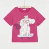Fuchsia T-shirt With Dog Animation -KIDS Negozio 23W901H2TEE 304 11