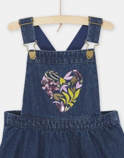 Girl's Blue Denim Dungaree Dress -KIDS Negozio 23W901I2ROB K005 13