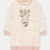 Girl's Ecru And Pink Sweatshirt Dress -KIDS Negozio 23W901I4ROB 003 11