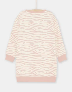 Girl's Ecru And Pink Sweatshirt Dress -KIDS Negozio 23W901I4ROB 003 13